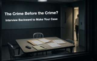 Interview room illustrating investigative interviewing by reconstructing the crime before the crime to build a stronger case