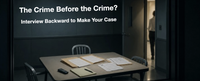 Interview room illustrating investigative interviewing by reconstructing the crime before the crime to build a stronger case